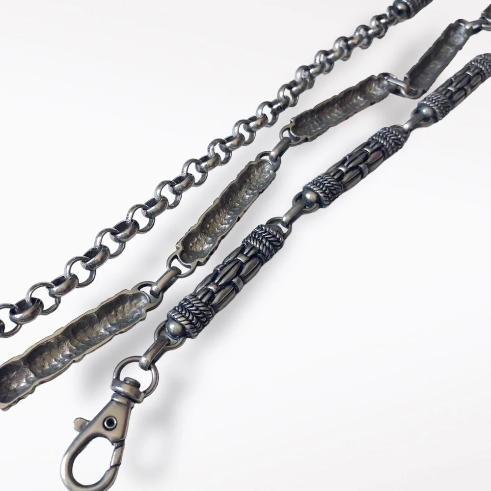 Vintage Metal Chain Belt Y2K Antiqued Silver Links Medium